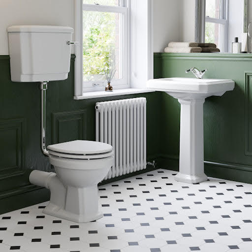 Park Lane Traditional Cloakroom Suite with Low Level Toilet & Full Pedestal Basin