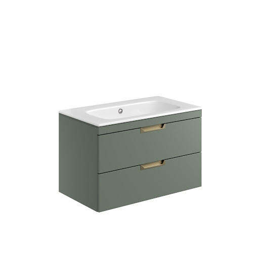 Scudo Aubrey Reed Green Wall Hung Bathroom Vanity Unit with Basin 800mm