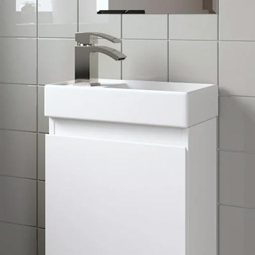 Affine Square Edge White Gloss Recessed Basin - 400mm