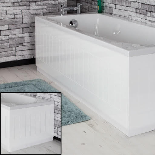 Ceramica White Gloss MDF Tongue and Groove Side & End Bath Panel Pack - 1700/700mm