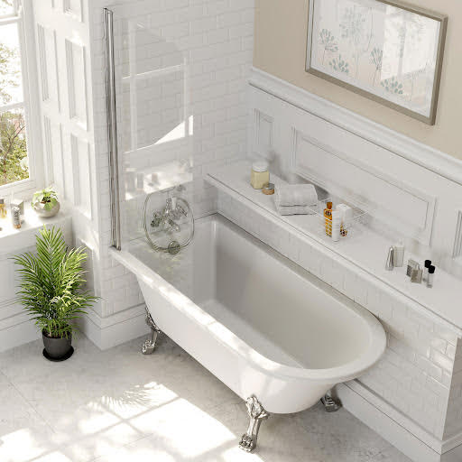 Park Lane Worcester Freestanding 1500 x 755mm Bath With Dragon Feet & Screen