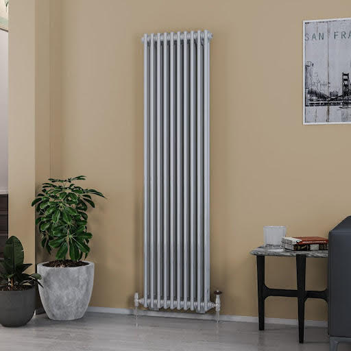 Eastlake Rivassa 1800 x 473mm Traditional 2 Column Vertical Radiator - Chrome