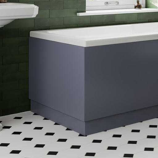 Ceramica Dark Grey Gloss MDF Traditional Bath End Panel - 700mm