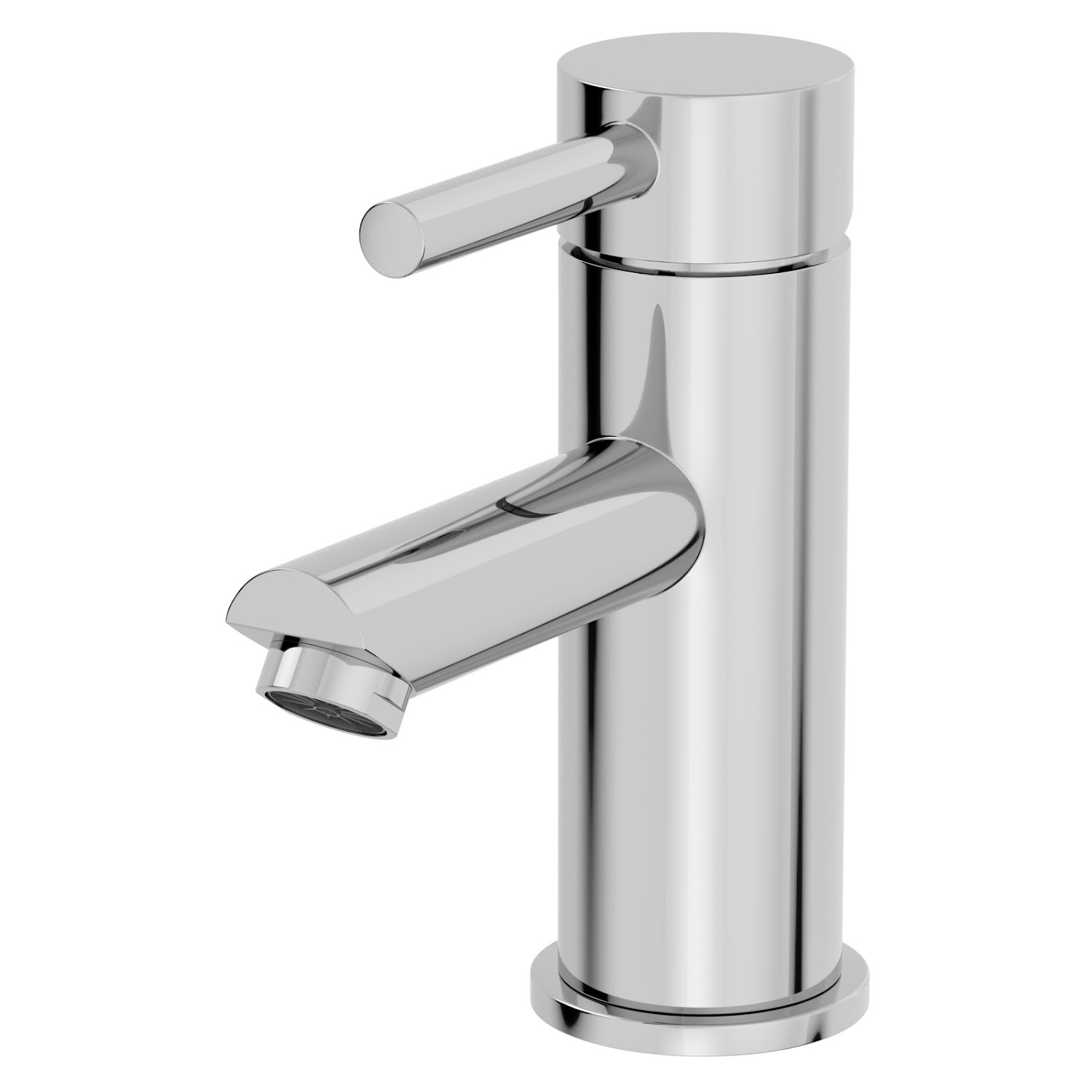 Modern Bathroom Single Lever Round Mono Mixer Tap Solid Brass Chrome