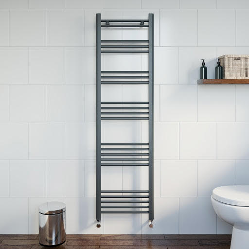 DuraTherm Heated Towel Radiator Anthracite 1600 x 450mm Flat