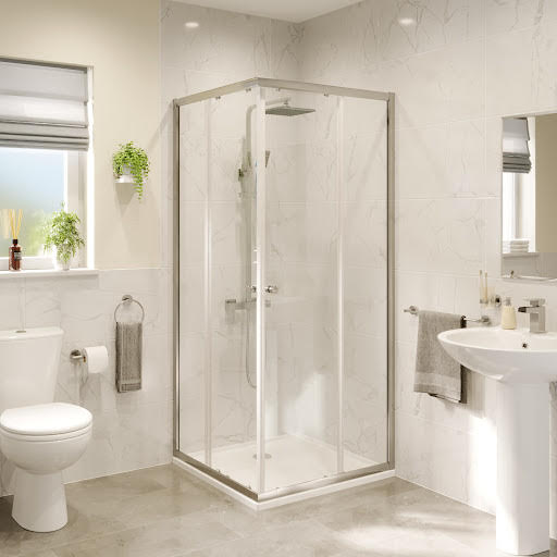 Hydrolux Corner Entry Shower Enclosure 760 x 760mm with Tray - 4mm
