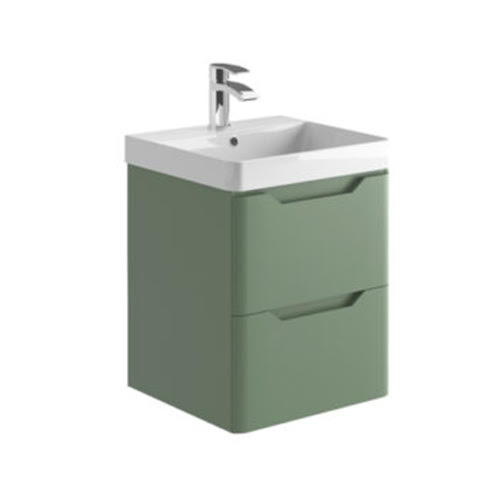 Scudo Ella Green Wall Hung Vanity Unit with Basin 500mm