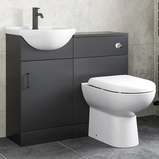 Alpine Black Toilet & Vanity Unit with Basin - 950mm