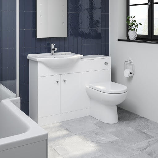 Alpine Matte White Toilet Basin Vanity Unit 1200mm Width Alpine Matte White Toilet Basin, Bathroom Vanity Units With Toilet 1200