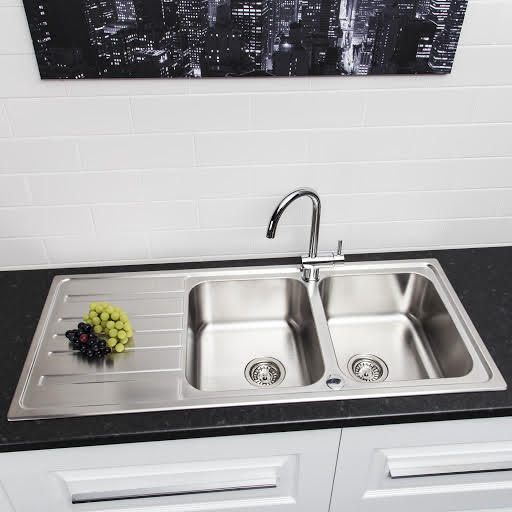 Sauber Prima Inset Stainless Steel Kitchen Sink - 2 Bowl