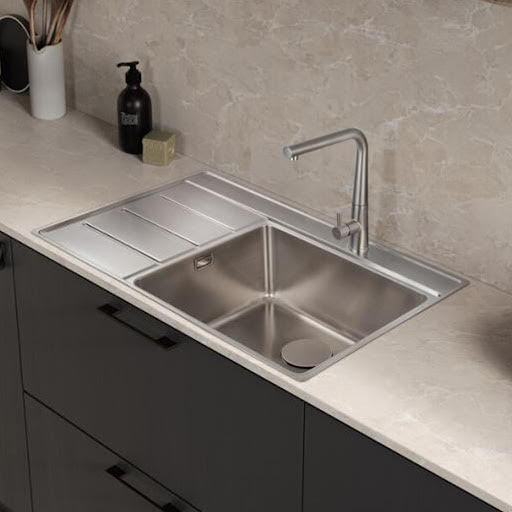 Rangemaster Boston Inset Single Bowl Stainless Steel Kitchen Sink 860 x 520mm, LHD - BST8601L