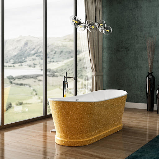 Charlotte Edwards Jupiter Freestanding Bath - Sparkling Gold 1700mm