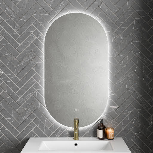 Artis Oval Backlit LED Mirror with Demister 550 x 1000mm - Mains Power