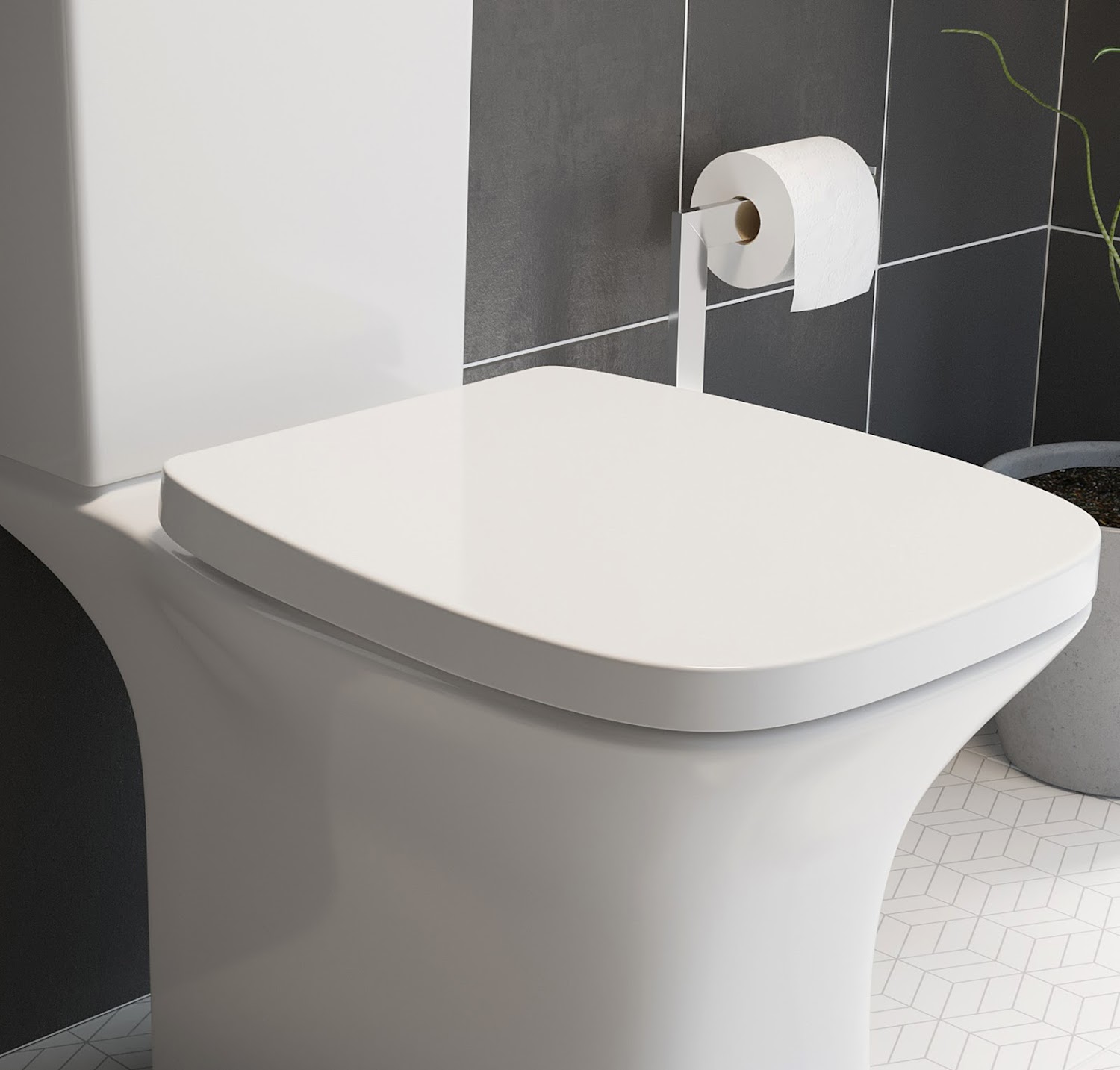 Toilet Seat Round Square D Shape White Wood Plastic Soft Close Bathroom