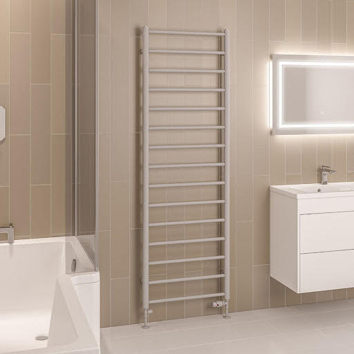 Solaro Tuscan Round Bar 1800 x 600mm Heated Towel Radiator - Matt Grey