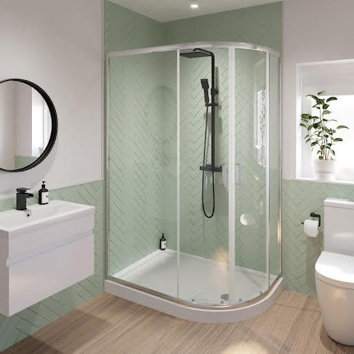 Luxura Offset Quadrant Shower Enclosure 1200 x 900mm with Raised Tray (Right Entry) - 6mm