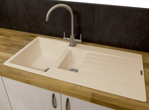 Reginox Harlem 15 Caffe Silvery Granite Inset 1.5 Kitchen Sink With Waste