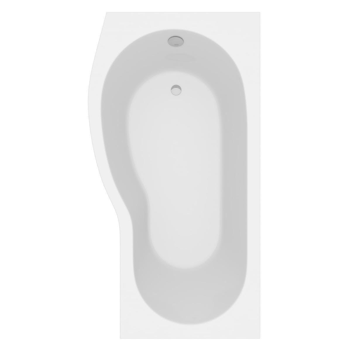 Ceramica P Shaped Bath Bundle 1600 Left - Inc. Shower Screen and Front ...