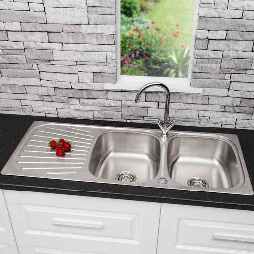 Sauber Inset Stainless Steel Kitchen Sink - 2 Bowl