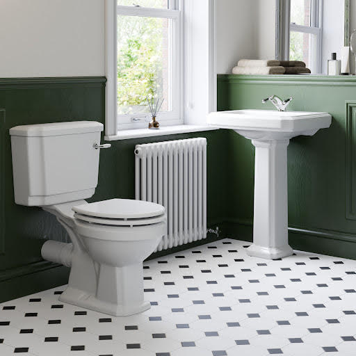 Park Lane Traditional Cloakroom Suite with Close Coupled Toilet & Full Pedestal Basin