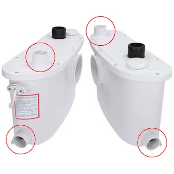 Flo-Force Max Domestic Sanitary Macerator Waste Pump White 15 Flo Force 4 Inlets