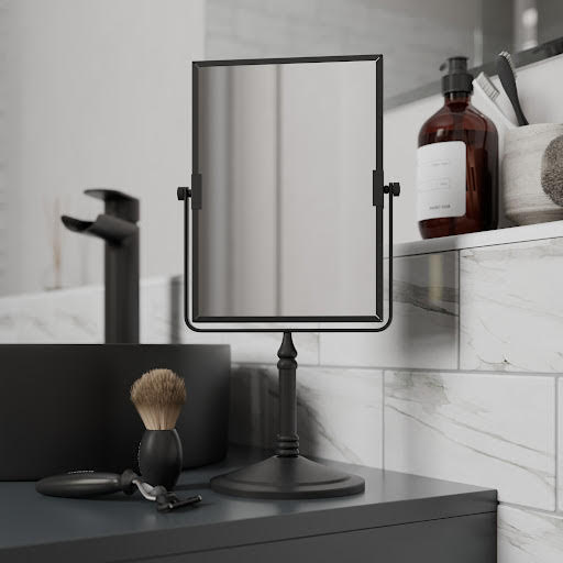 Vale Designs Free Standing Rectangular Shaving Mirror - Black