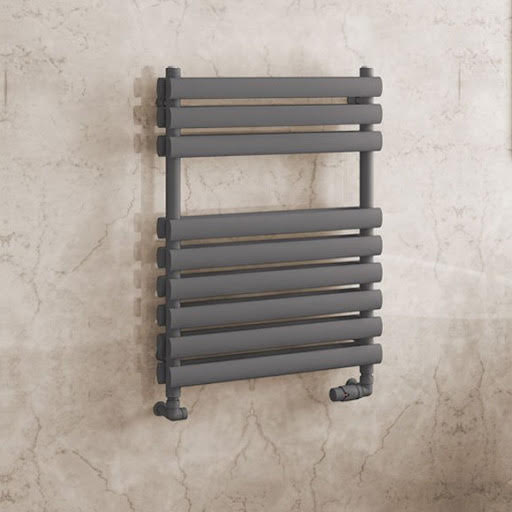 Solaro Tunstall 800 x 600mm Double Panel Heated Towel Radiator - Matt Anthracite