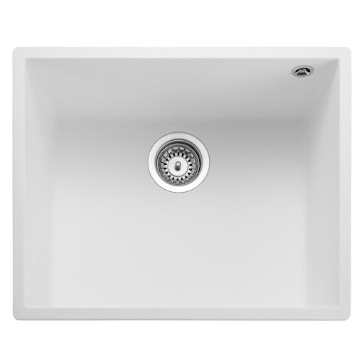 Rangemaster Oridian Undermount Single Bowl Granite Kitchen Sink 540 x 440mm, White - ORIUN540AW
