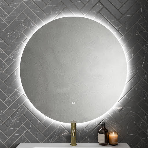 Artis Round Backlit LED Mirror with Demister 800 x 800mm - Mains Power