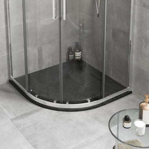 Mira Flight Level Stone Resin Quadrant Shower Tray Slate Effect