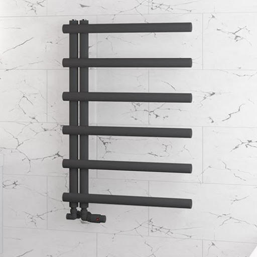 Solaro Marlow E-Style 850 x 600mm Heated Towel Radiator - Matt Anthracite