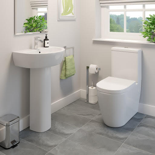 Affine Bordeaux Cloakroom Suite with Close Coupled Toilet & Full Pedestal Basin