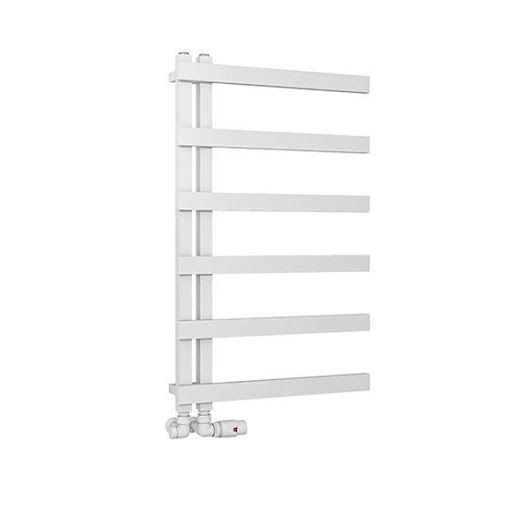Solaro Platani 800 x 500mm Heated Towel Radiator - Matt White