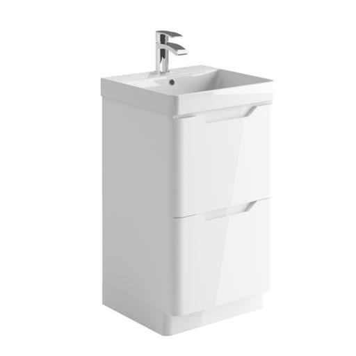 Scudo Ella White Freestanding Vanity Unit with Basin 600mm
