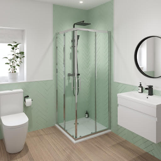 Luxura Corner Entry Shower Enclosure 760 x 760mm with Tray - 6mm