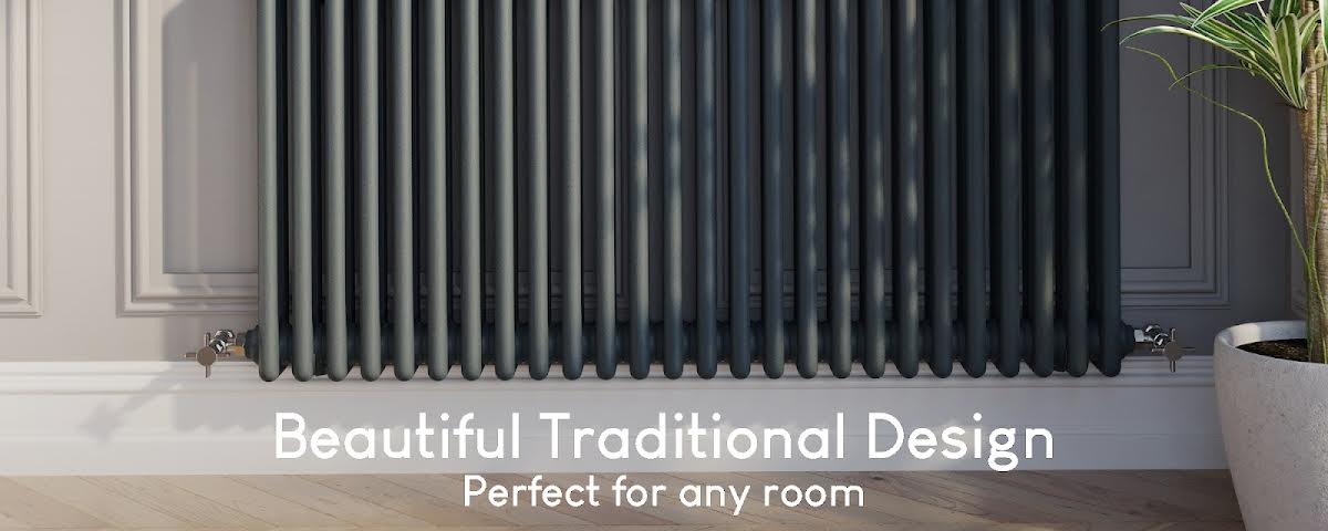 Park Lane Traditional Colosseum Triple Bar Column Radiator Anthracite ...