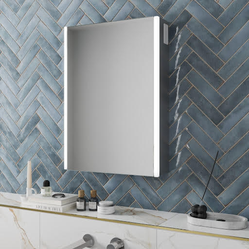 Artis Leve LED Aluminium Mirror Cabinet - Wireless Speaker & Shaver Socket 500x700mm - Mains Power