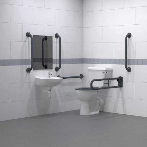 Nymas NymaPRO Close Coupled Doc M Pack Dark Grey Grab Rails Exposed Fixings - DM200K/DG