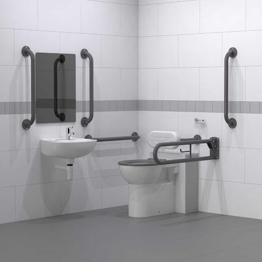 Nymas NymaPRO Back to Wall Doc M Toilet Pack with Grey Exposed Fixings Grab Rails DM800K/GY
