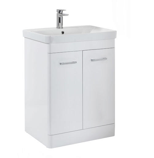 Scudo Rossini White Gloss Freestanding Vanity Unit with Basin 800mm