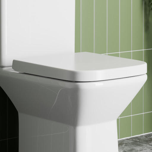 Affine Brittany Soft Close Square Toilet Seat Top Fix White