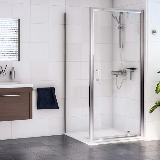 Aqualux Shine 6 800 x 800mm Pivot Shower Door & Side Panel 6mm Glass