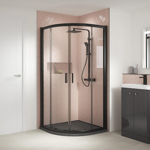 Luxura Framed Quadrant Shower Enclosure 800mm - 6mm Black