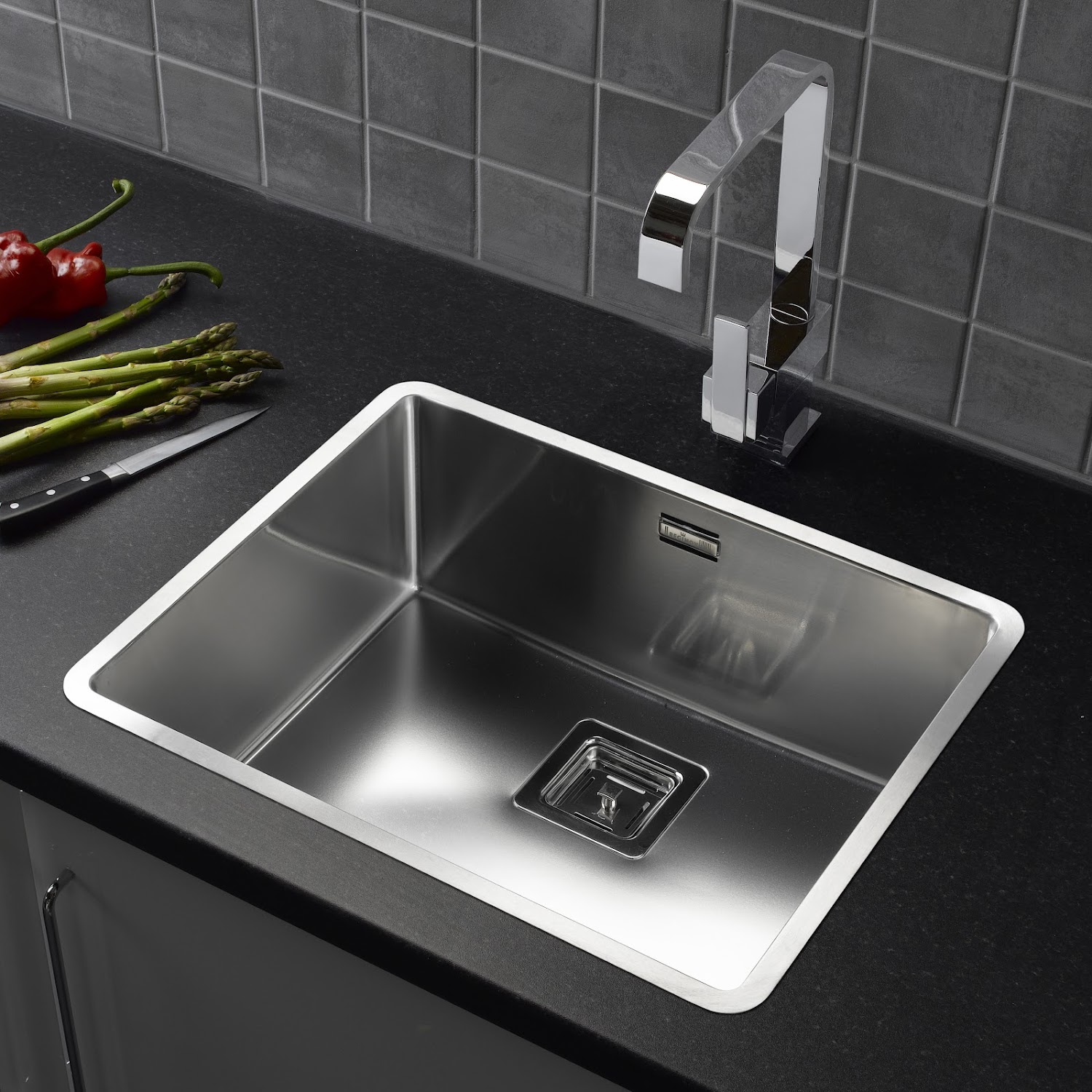 Reginox Texas Kitchen Sink Single Bowl Stainless Steel Integrated 50 x