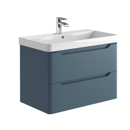 Scudo Ella Blue Wall Hung Vanity Unit with Basin 800mm