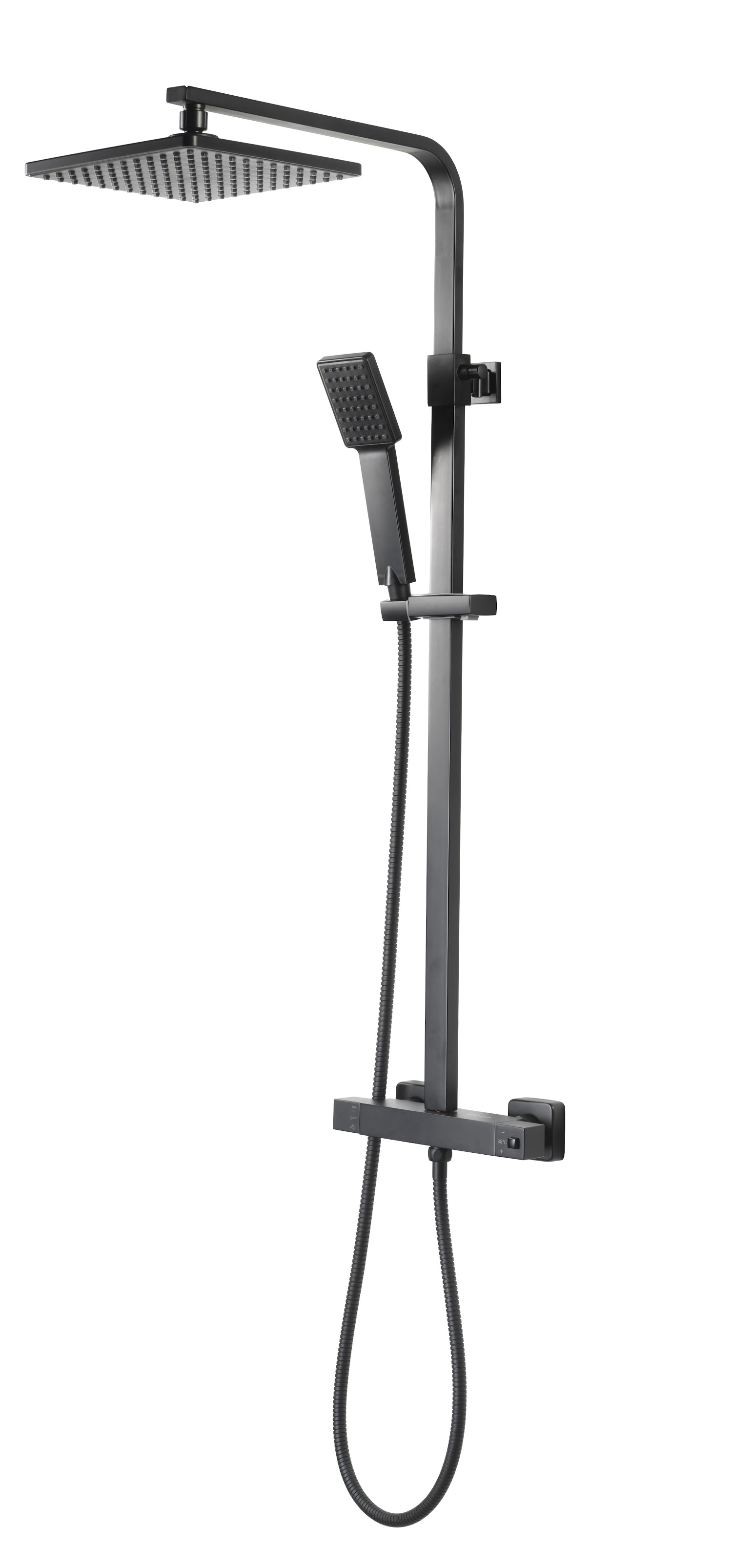 Aqualisa Deco Thermostatic Mixer Shower Square Bar Valve Black DECO.SQR