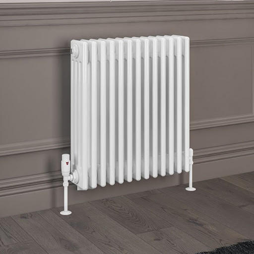 Eastlake Rivassa 600 x 605mm Traditional 4 Column Radiator - Gloss White