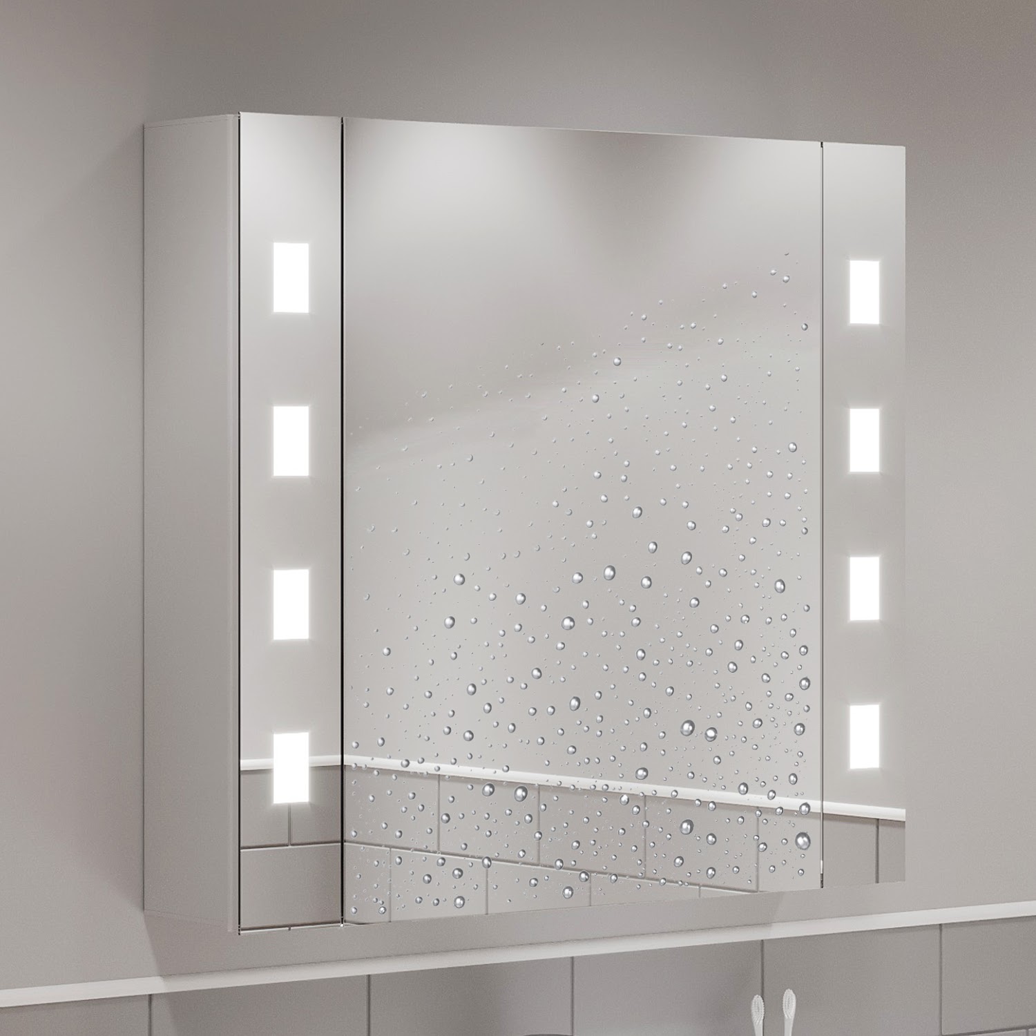 Luxury Bathroom Mirror LED Illuminated Wall Mounted Demister