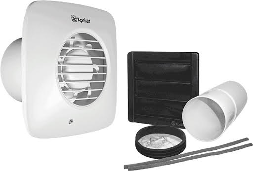 Xpelair Simply Silent 100mm LV100HTS Timer & Humidistat Extractor Fan with Fitting Kit - Square Xpelair Simply Silent 100mm LV100HTS Timer & Humidistat Extractor Fan with Fitting Kit - Square