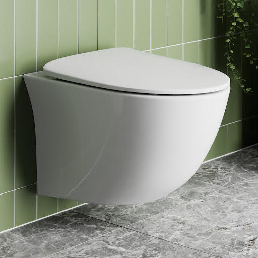 Affine Slim Soft Close D-Shape Toilet Seat - Top Fix Gloss White